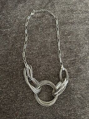 Silver Statement Link Necklace - Women Jewelry